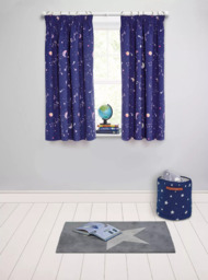 John Lewis Glow in the Dark Constellation Print Pencil Pleat Blackout Children's Curtains, Blue - thumbnail 4