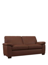 John Lewis Camden Large 3 Seater Leather Sofa, Dark Leg
