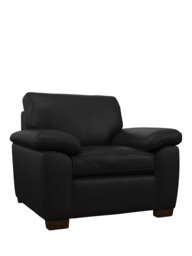 John Lewis Camden Leather Armchair, Dark Leg - thumbnail 1