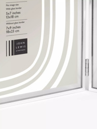 "John Lewis Vertical Folding Double Photo Frame & Glass Border, 5 x 7"" (13 x 18cm), Silver Plated" - thumbnail 3