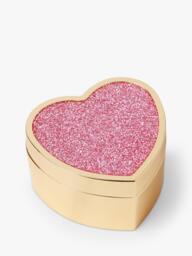 kate spade new york Glitter Stainless Steel Heart Shape Storage Box, Pink - thumbnail 2