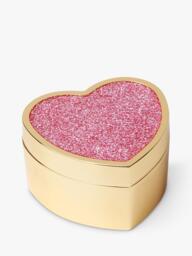 kate spade new york Glitter Stainless Steel Heart Shape Storage Box, Pink - thumbnail 1