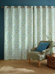 Laura Ashley Brayton Leaves Pair Lined Eyelet Curtains, Multi - thumbnail 3