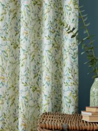 Laura Ashley Brayton Leaves Pair Lined Eyelet Curtains, Multi - thumbnail 5