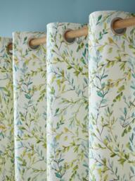 Laura Ashley Brayton Leaves Pair Lined Eyelet Curtains, Multi - thumbnail 4