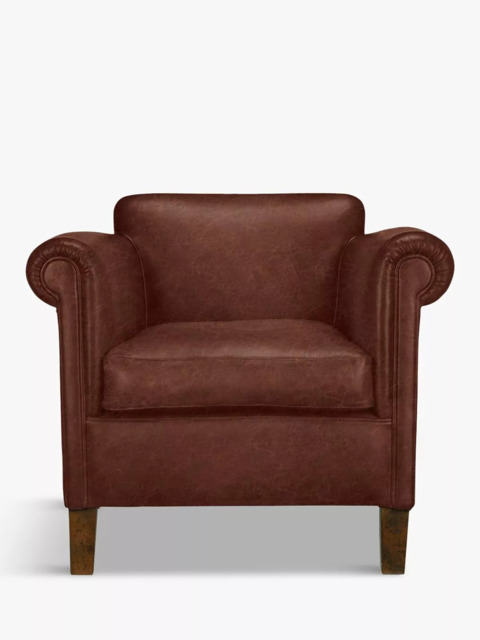 John Lewis Camford Leather Armchair, Dark Leg - image 1