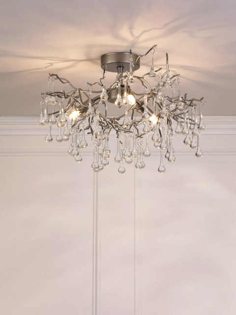 Laura Ashley Willow Semi Flush Ceiling Light, Pewter - image 1