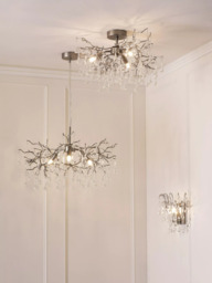 Laura Ashley Willow Semi Flush Ceiling Light, Pewter - thumbnail 6