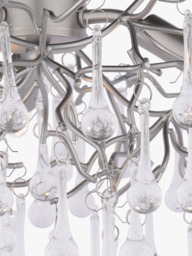 Laura Ashley Willow Semi Flush Ceiling Light, Pewter - thumbnail 5
