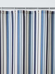 John Lewis Polzeath Stripe Recycled Polyester Shower Curtain, Blue/Multi - thumbnail 2