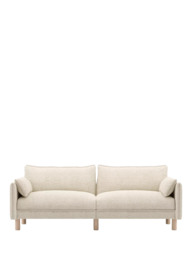 Cozmo Cozy 3 Seater Sofa, Ecru Boucle Natural Piping