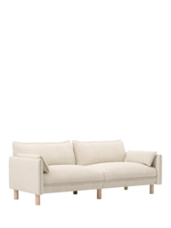 Cozmo Cozy 3 Seater Sofa, Ecru Boucle Natural Piping - thumbnail 3