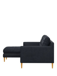 John Lewis Draper II RHF Chaise Leather Sofa, Dark Leg - thumbnail 3