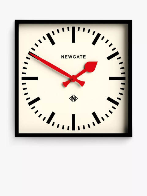 Newgate Clocks No. 5 Railway Quartz Square Wall Clock, 33.5cm, Black - image 1