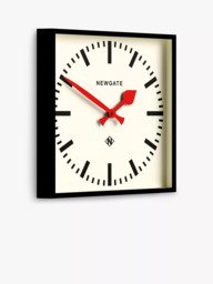 Newgate Clocks No. 5 Railway Quartz Square Wall Clock, 33.5cm, Black - thumbnail 2
