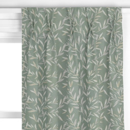 John Lewis Langley Leaf Embroidery Made to Measure Curtains or Roman Blind, Dark Duck Egg - thumbnail 4