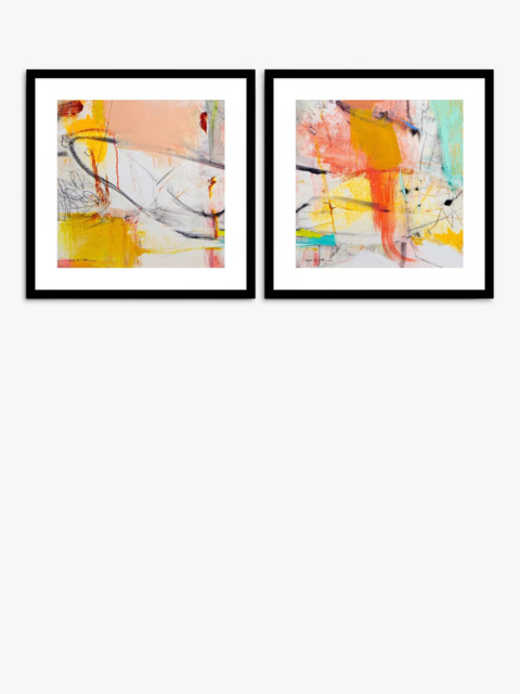 John Lewis Natasha Barnes 'Retrospect' Framed Print & Mount, Set of 2, 61.5 x 61.5cm, Yellow/Multi - image 1