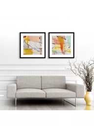 John Lewis Natasha Barnes 'Retrospect' Framed Print & Mount, Set of 2, 61.5 x 61.5cm, Yellow/Multi - thumbnail 2