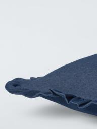 John Lewis Denim Frill Cushion, Indigo - thumbnail 3