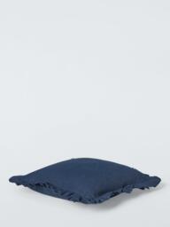 John Lewis Denim Frill Cushion, Indigo - thumbnail 2