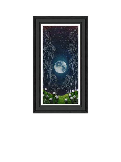 John Lewis Geoff Beckett 'Full Moon' Framed Print, 69 x 39cm, Green/Black - image 1