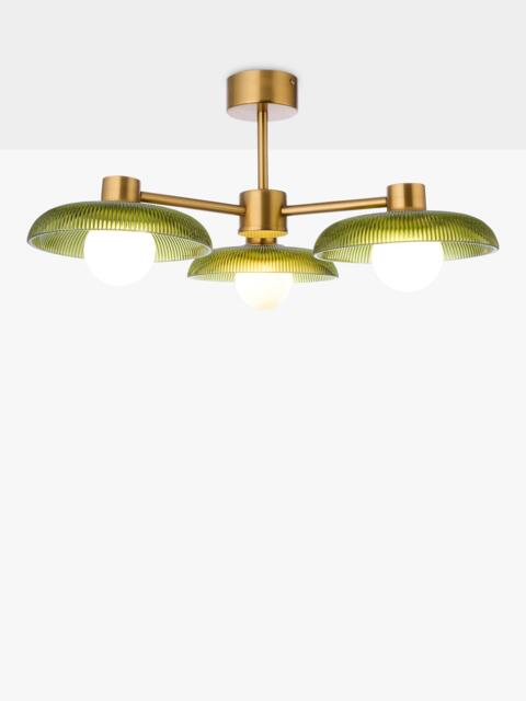 John Lewis Platera Glass 3 Arm Semi Flush Ceiling Light, Green - image 1
