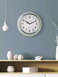 Lascelles Radio Controlled Retro Analogue Wall Clock, 35cm, Pastel Green - thumbnail 4