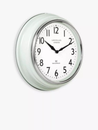 Lascelles Radio Controlled Retro Analogue Wall Clock, 35cm, Pastel Green - thumbnail 2