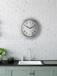 Lascelles Radio Controlled Retro Analogue Wall Clock, 35cm, Pastel Green - thumbnail 5