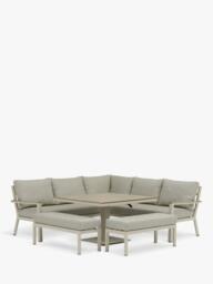 Bramblecrest Zurich 10-Seater Modular Garden Casual Dining Set with Height-Adjustable Table, Mocha