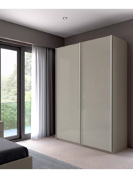 John Lewis Elstra 150cm Wardrobe with White Glass Sliding Doors - thumbnail 3