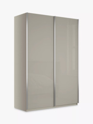John Lewis Elstra 150cm Wardrobe with White Glass Sliding Doors
