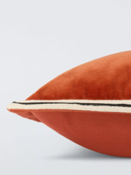 John Lewis Bordered Velvet Cushion - thumbnail 4