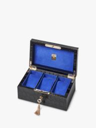 Aspinal of London Three Piece Leather Watch Box, Black - thumbnail 3