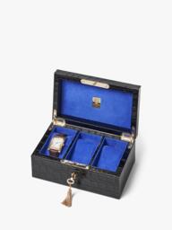 Aspinal of London Three Piece Leather Watch Box, Black