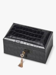Aspinal of London Three Piece Leather Watch Box, Black - thumbnail 2