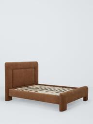 John Lewis Blocky Upholstered Bed Frame, Double, Nutmeg