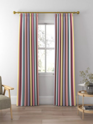 Harlequin Funfair Stripe Made to Measure Curtains or Roman Blind, Grape/Cherry - thumbnail 3