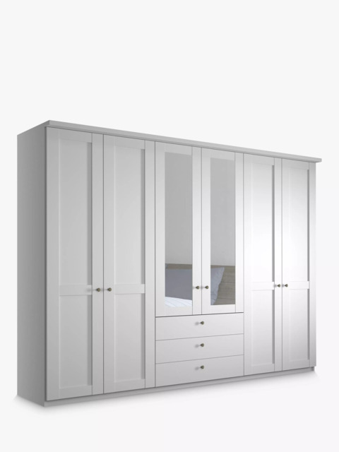 John Lewis Marlow 300cm Hinged Door Wardrobe with Mirrors & 3 Drawers - image 1