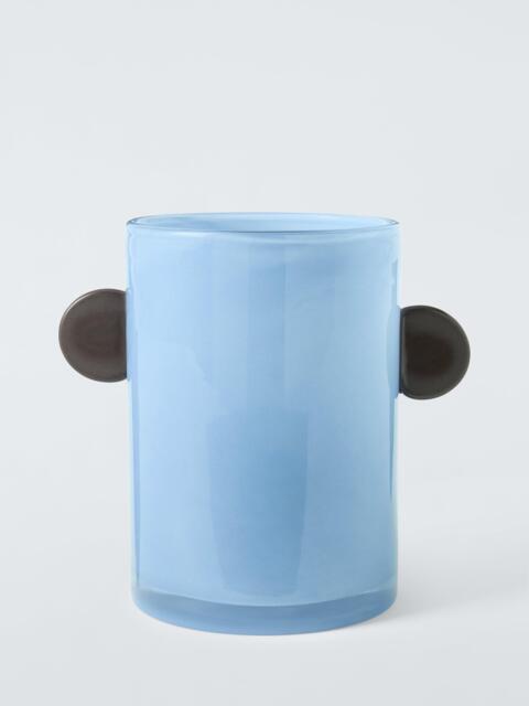 John Lewis Glass Ear Vase, H17cm, Blue/Cocoa - image 1
