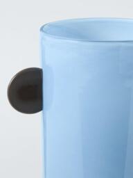 John Lewis Glass Ear Vase, H17cm, Blue/Cocoa - thumbnail 2