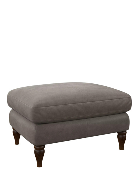 John Lewis Camber Leather Footstool, Dark Leg - image 1
