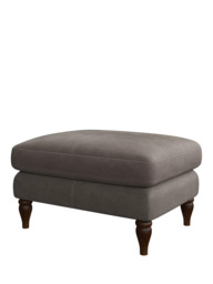 John Lewis Camber Leather Footstool, Dark Leg - thumbnail 4