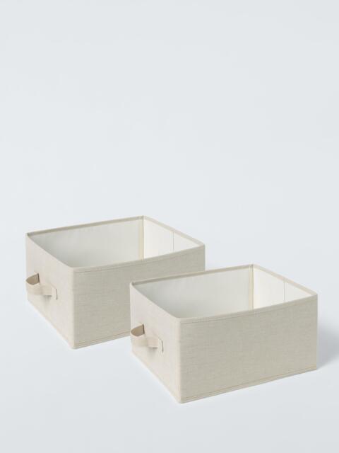 John Lewis Polyester Open Storage Boxes, Pack of 2, Ecru - image 1
