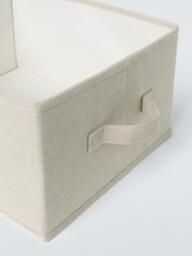John Lewis Polyester Open Storage Boxes, Pack of 2, Ecru - thumbnail 2