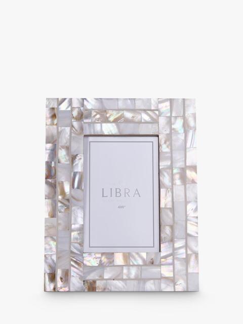 Libra Interiors Mother of Pearl Photo Frame, White - image 1