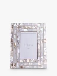 Libra Interiors Mother of Pearl Photo Frame, White - thumbnail 1
