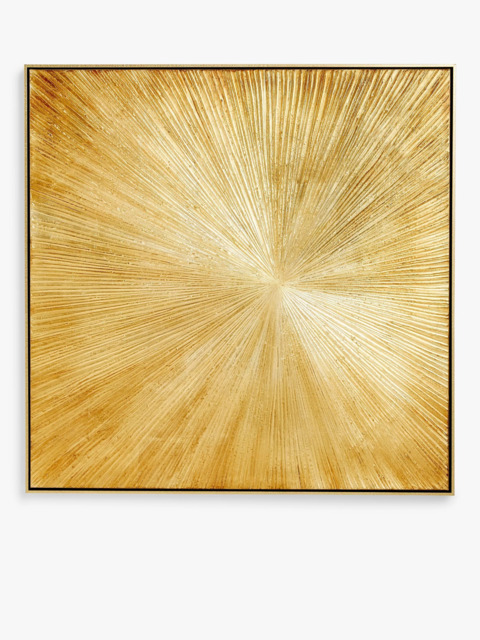 John Lewis 'Temptation' Abstract Framed Canvas Print, 100 x 100cm, Gold - image 1
