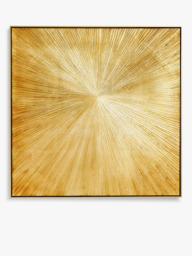 John Lewis 'Temptation' Abstract Framed Canvas Print, 100 x 100cm, Gold - thumbnail 2