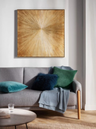John Lewis 'Temptation' Abstract Framed Canvas Print, 100 x 100cm, Gold - thumbnail 5